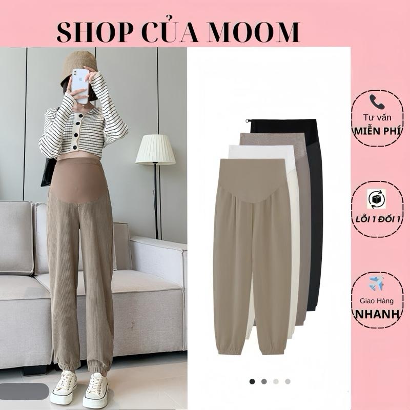 Nhà Moom Quần bầu len nhung bo gấu mùa Thu-Đông loại 1 dày dặn giữ ấm cho Mẹ Bầu