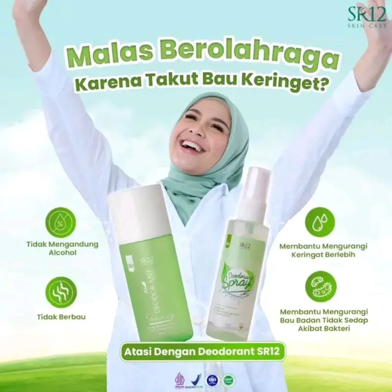 SR12 Deodorant Spray Reguler / Premium 60 ml Atasi Bau Badan Ketiak 0