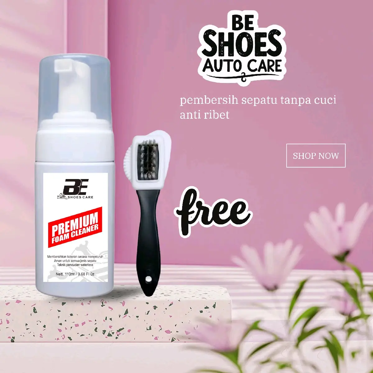 Terlaris No. 1 | PAKET CUCI SEPATU Foam Shoes Cleaner Bubble gum By Be Shoes Care | Pembersih Sepatu Instan Foam Cleaner