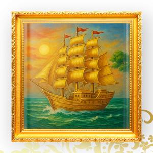 กรอบรูป เรือสำเภา เสริมฮวงจุ้ย ความมั่งคั่ง ร่ำรวย โชคลาภและทรัพย์สินไหลมาเทมา