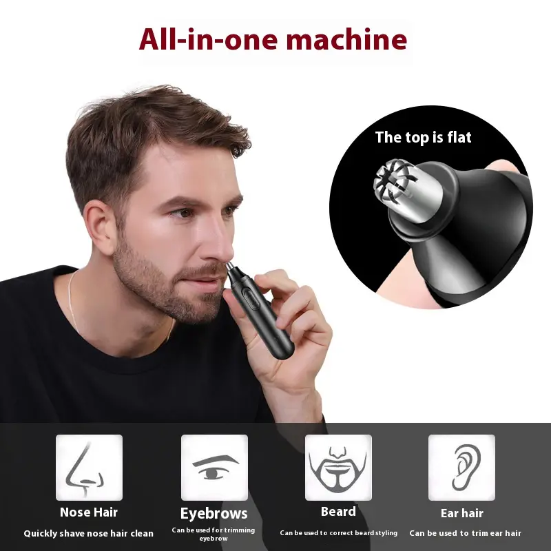"2025’s Hottest in SG! Painless Nose Hair Trimmer ️ No Pulling｜USB-C Fast Charge & IPX7 Waterproof｜Eyebrow/Ear/Nose 3-in-1 Grooming Hero!"