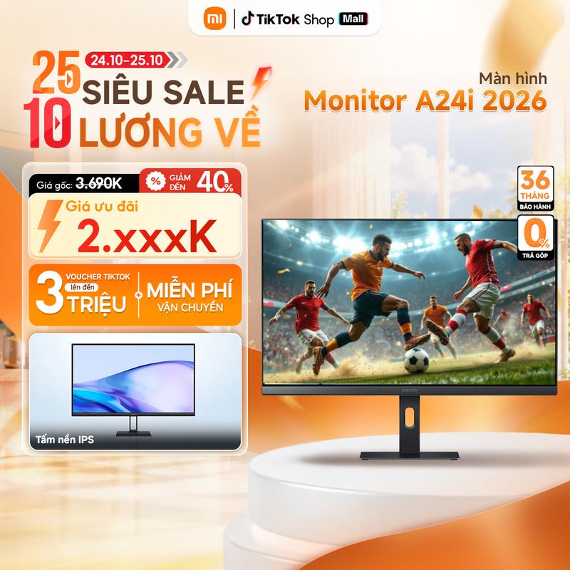 Màn Hình Máy Tính A24i 2026 23.8" Tấm Nền LCD IPS, Chuẩn Vesa - Tần Số Quét 144Hz