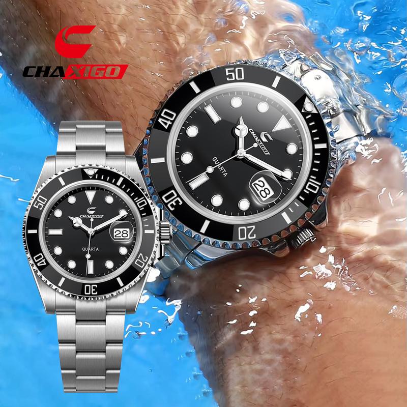 Đồng Hồ Nam, CHAXIGO, Dạ Quang, Không Thấm Nước, Role, Yếu Tố Ma Xanh, Đồng Hồ Thạch Anh Thời Trang Doanh Nhân, Relo, Đồng Hồ Thép Không Gỉ, Dành Cho Nam Giới, KG130