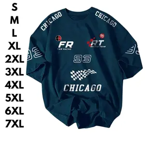 KAOS 93 RACING CHICAGO OVERSIZE S-7XL BIGSIZE Model Korea Bahan Cotton Combed24s Jumbo Ready T-Shirt Pria Wanita Katun Keren Distro Nyaman Combed Pendek Muda Tulisan JUMBO Abu Baju