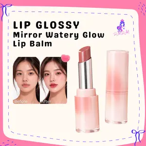 Lipstick Mirror Watery Glow Lip Balm Water Light Solid KM004 Cermin Permukaan Air Gloss Lipstik Pemutih Bibir Wanita Tahan Lama Melembabkan