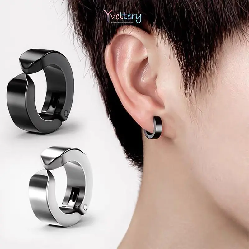 COD❤️Anting Magnet / Anting bulat Tanpa Lubang Telinga Palsu Bahan Anting Titanium Steel Untuk Pria / Wanita yy