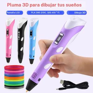 Lápiz de Impresión 3D Kit de Dibujo DIY con 9m de Filamento PLA y Protectores de Dedos, Herramienta de Arte Creativo para Niños y Adultos, Set de Regalo Educativo