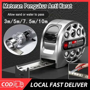 Meteran anti karat Alat Ukur Meteran Roll ABS 7.5m/10m Panjang Stainless Tebal/Meteran Pengukur Kelas Industri Presisi