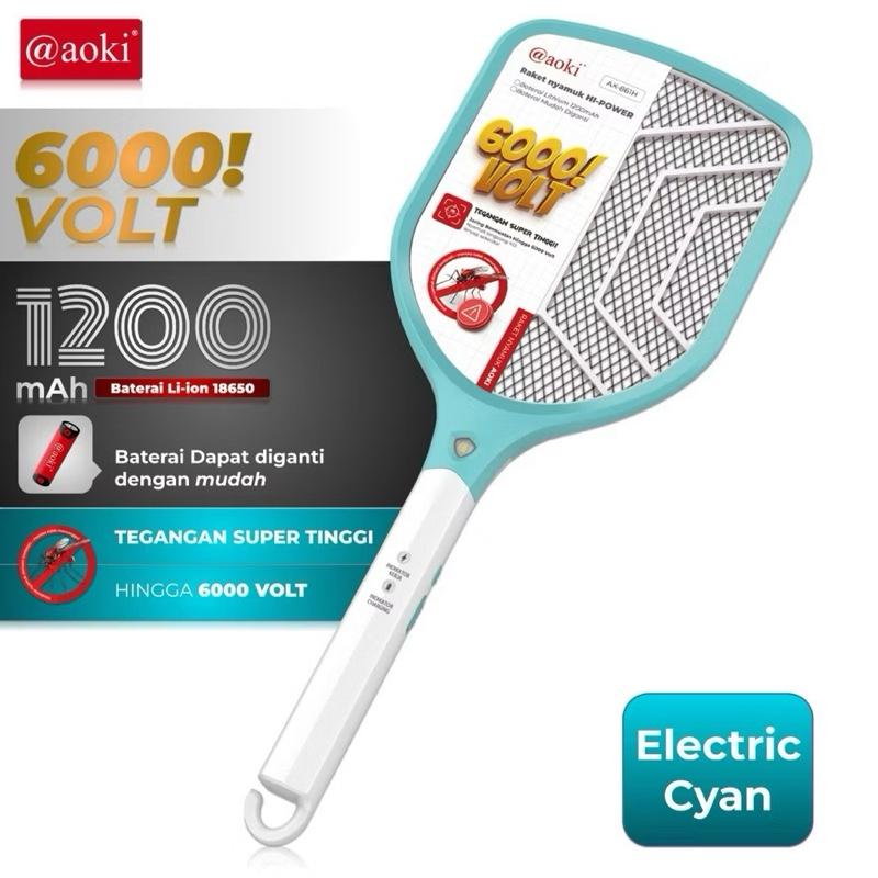 Aoki Raket nyamuk AK-861H 6000! volt 1200mAh / aoki raket nyamuk charger AK-861H 6000! volt / pembasmi hama & Gulma