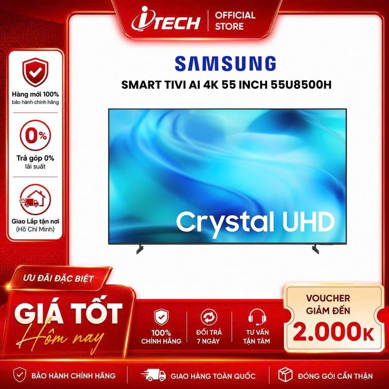 55U8500H - Smart Tivi Samsung AI 4K 55 inch 55U8500H Crystal UHD