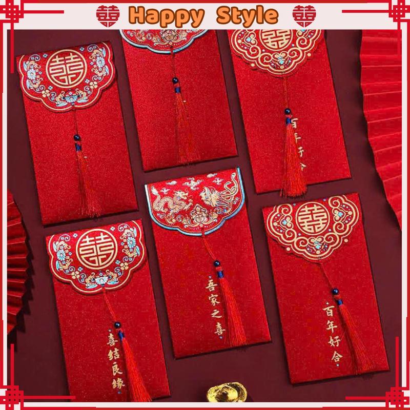 Bao lì xì đỏ nhũ lấp lánh, lì xì đám cưới, ăn hỏi, bưng quả, chất liệu cao cấp