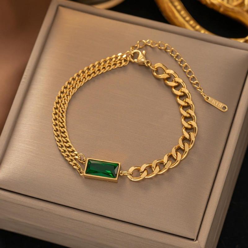 【 48 Styles】 Titanium Steel Gold Bracelet ,  Not Fade Bracelet for Women Stainless Bracelet Rose Gold Accessories 6
