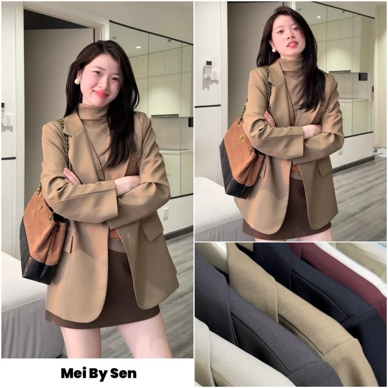 B16 Áo Blazer Nữ Dài Tay, Áo Vest Nữ Form Suông Phong Cách Trẻ Trung Boiling QC