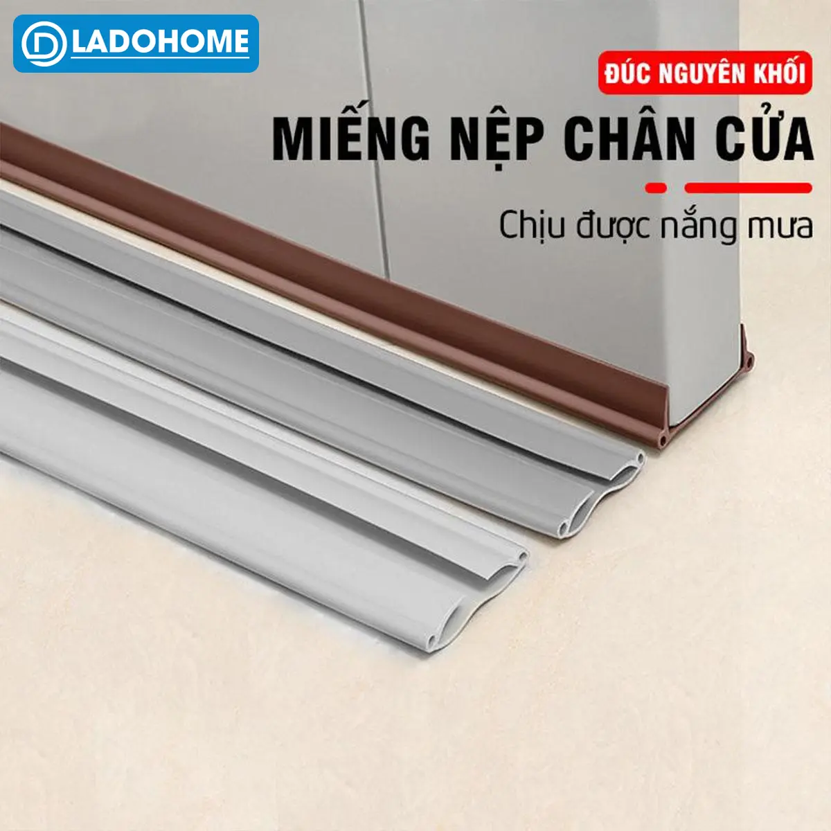 Thanh chèn chân cửa ngăn gió bụi côn trùng nhựa PVC, dùng được cho cửa mở quoay có độ dày 3-5cm và khe hở cửa không quá 2cm