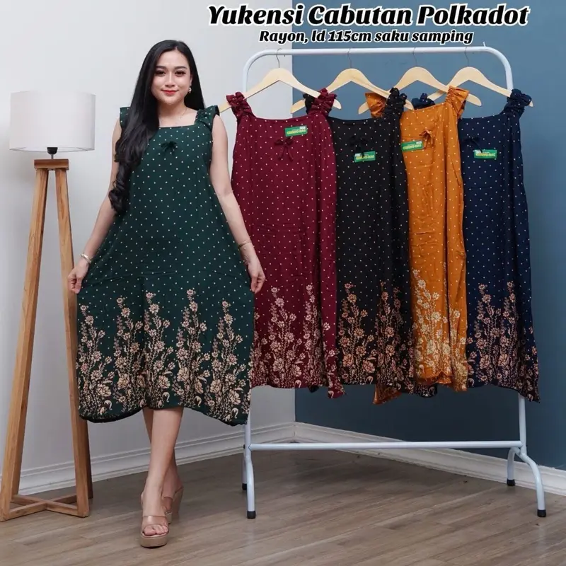Daster Yukensi 3 PCS USAHA Paket Motif Nyaman Rayon Panjang Wanita Busui Batik Pendek Kancing Katun Tidur Ibu Bumil Bahan Rayon Santung Adem untuk Berbagai Aktivitas di Rumah 1