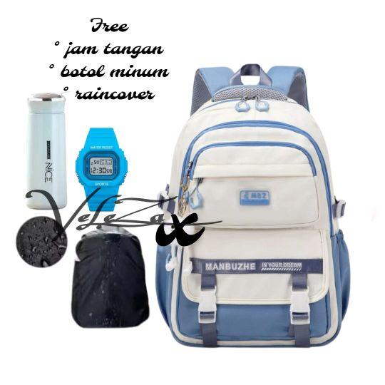 Product Introduction of Tas ransel anak manbuzhe free gift 4in1 botol minum jam tangan raincover tas ransel sekolah SD SMP SMA tas ransel 20