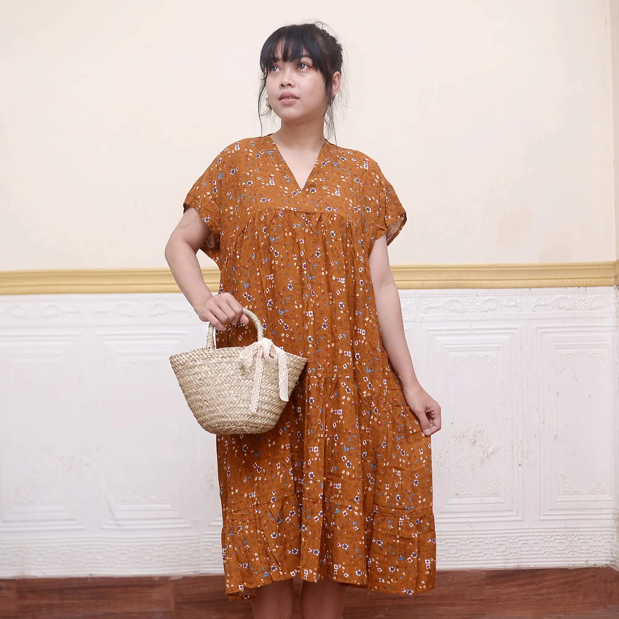 Dress Daster Jumbo Big Size LD 120 LD 140 Bumil Freindly Baju Hamil Ibu Rayon ayoe by elmemor