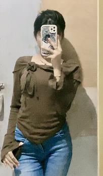 Product Review of KIYANA Cirebon Cloth - Flower Top / Long Sleeve Ribbon Coquette Knit Top / Atasan Knit Lengan Panjang Wanita Knitwear Crop Cardigan Baju Tangan Kerah from t**i 1