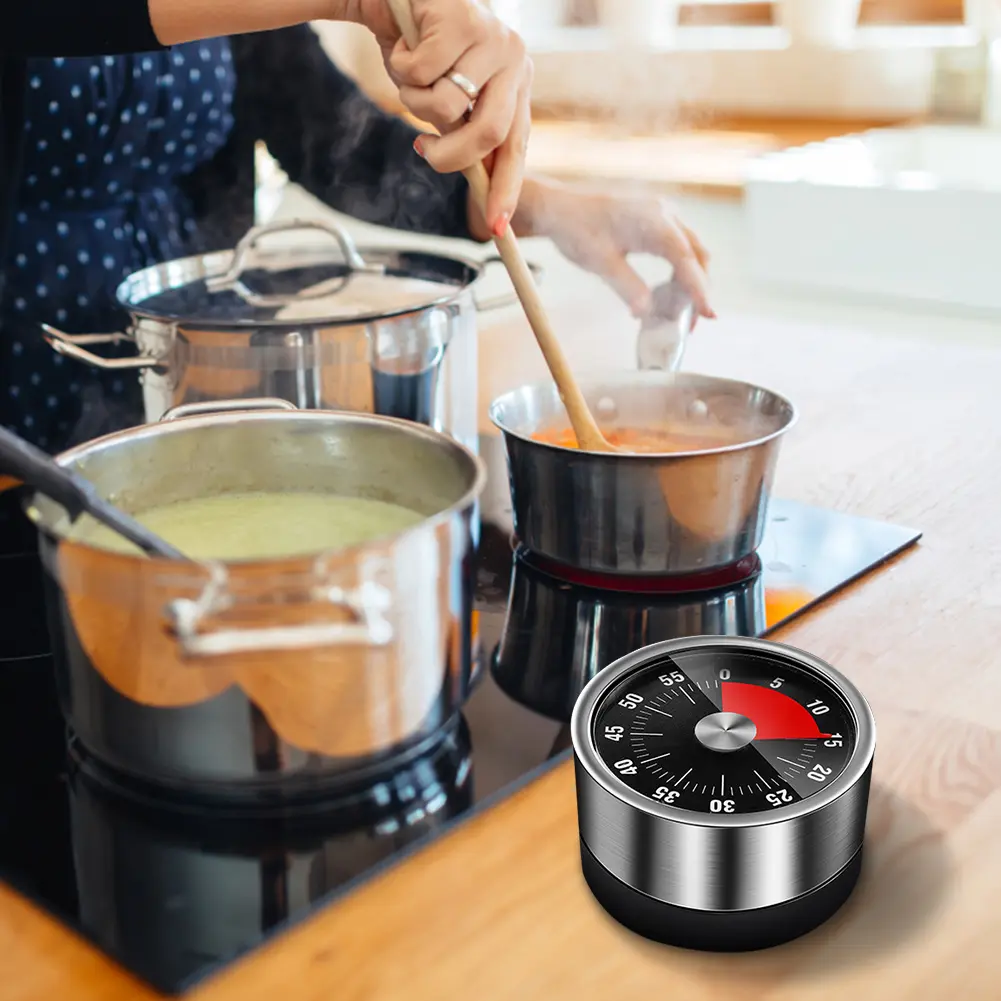 Timer Masak Dapur Mechanical Magnetic Kitchen Countdown - QR-60 - Black - Kitchenware
