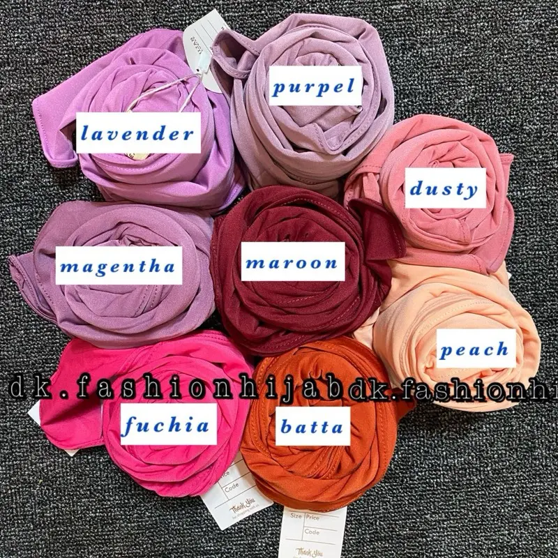 HIJAB SEGITIGA INSTAN JERSEY LABEL AKRILIK Nyaman Lembut Cantik 4