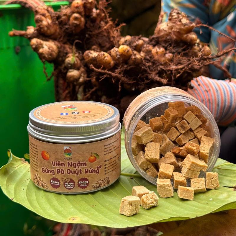 Viên Ngậm Gừng Đá- Quýt Rừng (Olado) ( hũ 90gram)