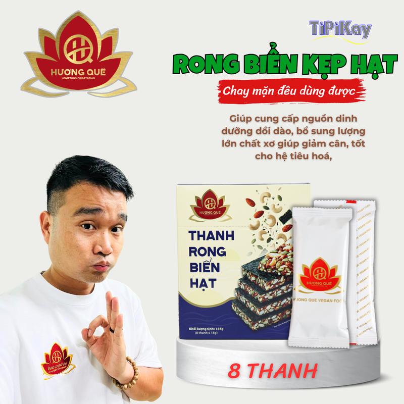  Hộp Thanh Rong Biển Kẹp Hạt  8 THANH  - Chay Mặn Đều Dùng Được - TiPiKay Shop 
