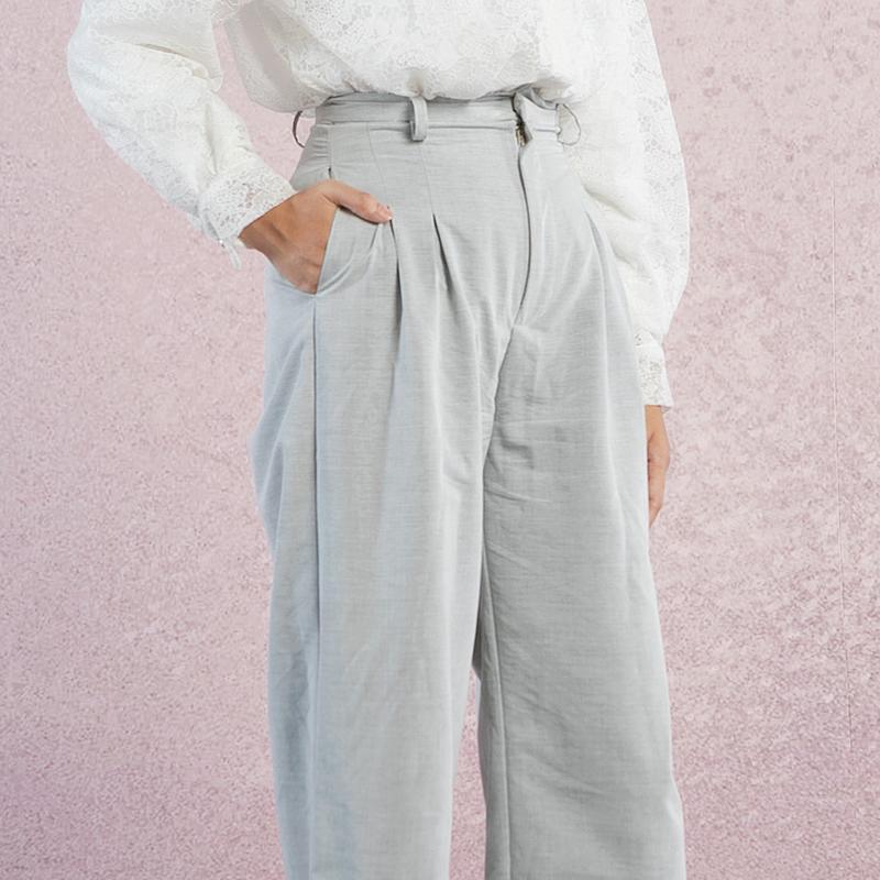 HijabChic x Tiqasya Kate Pants - Celana Kulot Lebaran Simple Premium Polos Pinggang Karet 8