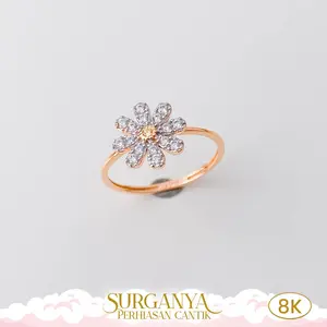 Cincin Emas Kadar 8K Model Bunga Daisy  (Restock Cincin) Macan Gold