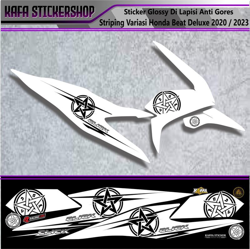 Striping Tranparan honda beat deluxe sticker motif simple polet bintang styles 7