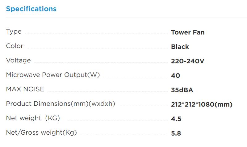 Product Introduction of Midea MFZ410R0APKH Tower Fan 1