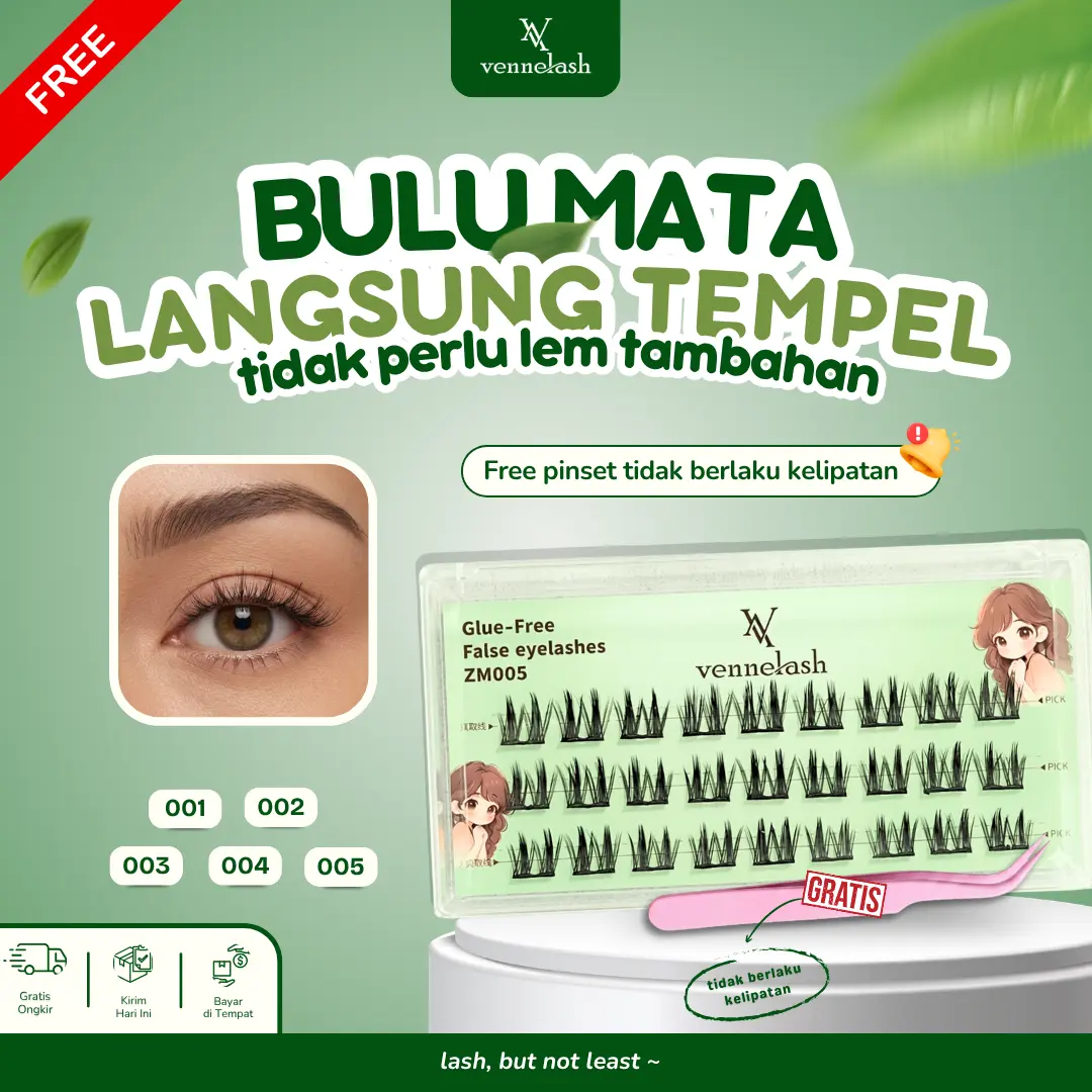 VENNELASH BUNDLING Bulu mata langsung pasang bulumata halus, lem kuat, lembut premium mudah di pasang Indonesia