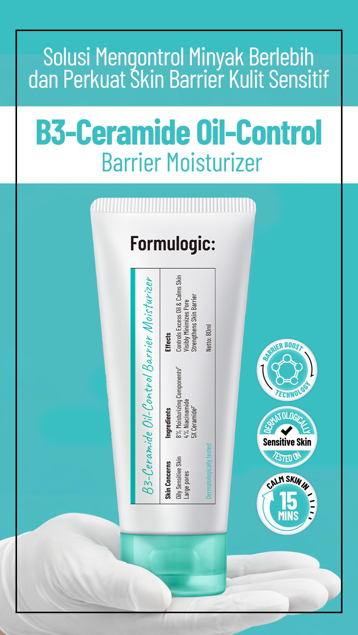 Formulogic: B3-Ceramide Oil-Control Barrier Moisturizer 40 ML | Kontrol Minyak & Perkuat Skin Barrier cream Formulogic: B3-Ceramide Oil-Control Barrier Moisturizer 40 ML | Kontrol Minyak & Perkuat Skin Barrier cream