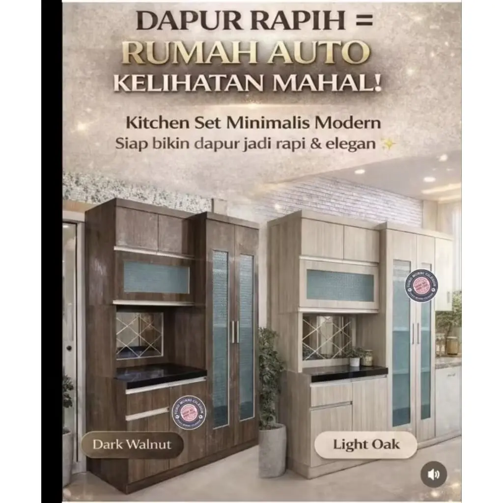 Lemari Dapur 4 Pintu Hidrolik HPL (free ongkir cilegon serang)