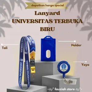 READY! TALI ID CARD/LANYARD UNIVERSITAS TERBUKA Warna Biru Termurah!