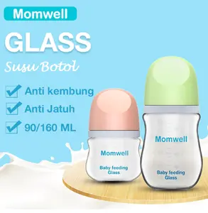 Momwell BPG01 Dot Bayi Botol Susu Kaca 90ml/160ml Botol Minum Bayi BPA Free Botol Bayi Newborn