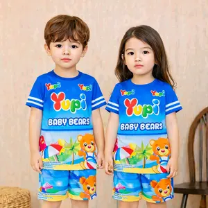 (bisa cod) READY SETELAN ANAK JERSEY GAMBAR UNIK YUPI SNAK MIE GORENG MIE SOTO ES CREM /  CEWEK COWOK BISA PAKAI