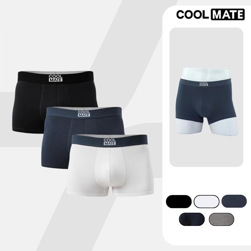 Combo 3 Quần lót nam Trunk Bamboo co giãn, thấm hút, kháng khuẩn (Có Bigsize), Boxer, quần sịp nam chất mát, quần sịp đùi nam - Coolmate