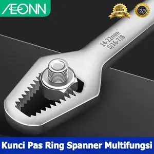 【AEONN】Kunci Pas Multifungsi Double Head Serbaguna - Kunci Kacamata Otomatis, Cocok untuk Area Sempit, Set Alat Perbaikan Rumah & Mobil, Desain Gigi Unik, Self-Tightening, Ukuran Kompak, Finishing Chrome