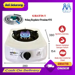 [COD GRATIS ONGKIR] Kompor Gas SNI 1 Tungku Merk Hachi Free Selang Regulator Paket Mantap Promo Terlaris