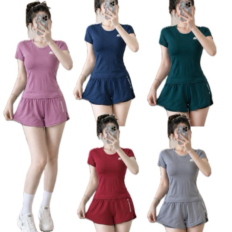 Bộ tập gym yoga aerobic set chạy bộ đồ bơi áo cộ quần 2 lớp Sport Top Tập