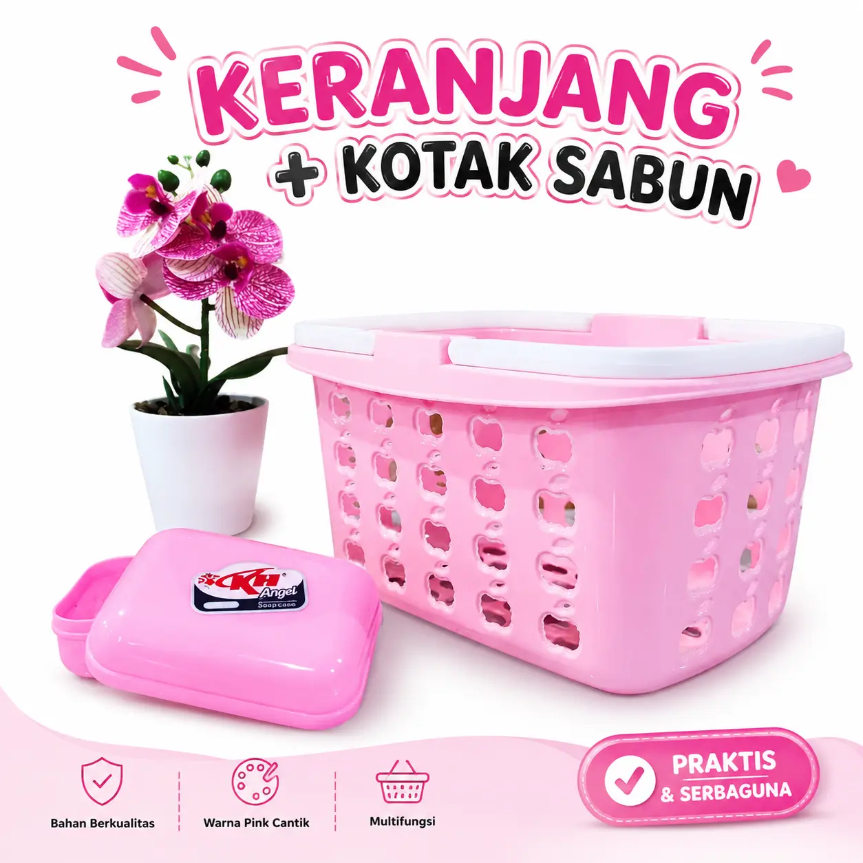 PAKET MURAH  !!  Keranjang Sabun MELODY - Keranjang Sabun Plastik + Kotak Sabun / Kotak Sabun Angel | BY FAEYZA MALL