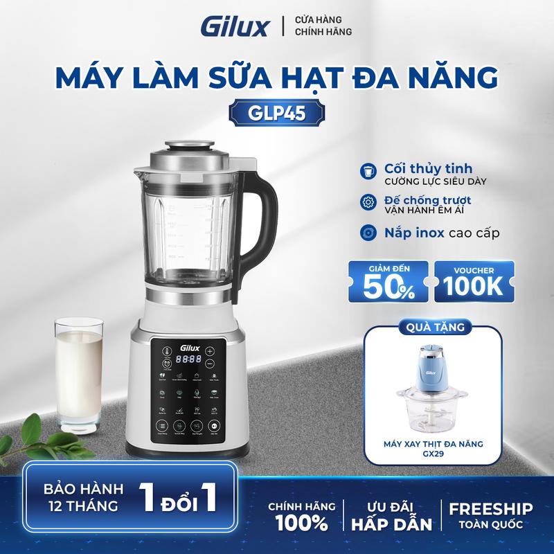 Phiên Bản 2025 - Máy làm sữa hạt cao cấp Gilux GLP45 - 15 chức năng - Công suất 2000W -Dung tích 1.75 lít - Tặng Cẩm Nang Công Thức Sữa Hạt + Máy Xay 2L