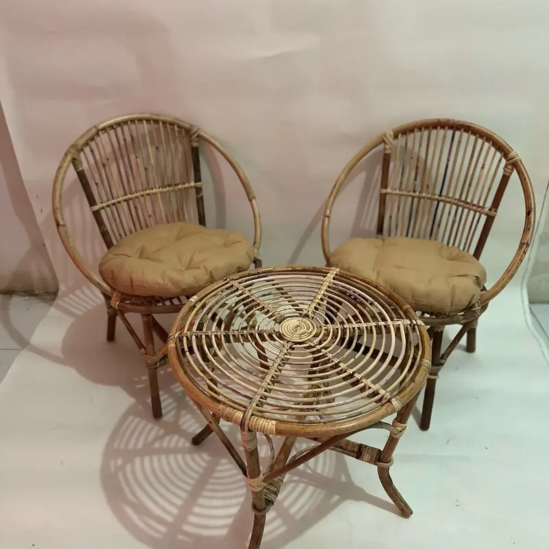 (Ready stok) 1 set kursi teras rotan model momon free bantal Furniture Asli 3