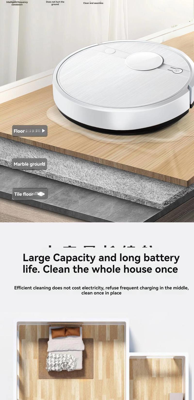 Product Introduction of Sweeping and mopping robot Household cleaning machine Lazy portable multi-functional intelligent robot vacuum cleaner 6