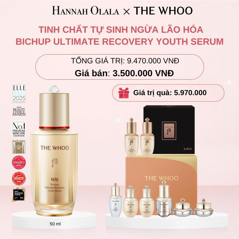 THE WHOO - DEAL 1-1: Tinh chất tự sinh ngừa lão hóa thế hệ thứ 4 THE WHOO Bichup Ultimate Recovery Youth Serum 50ml GIÁ GỐC 9,470K CHỈ CÒN 3,150K