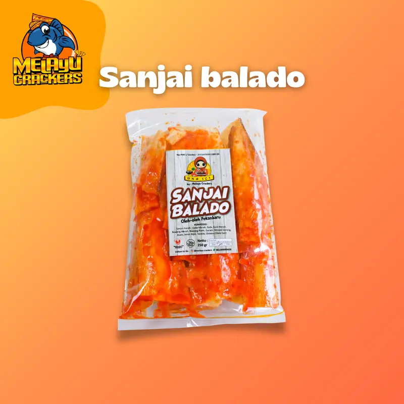 Sanjai Balado Melayu Crackers | kerupuk sanjai | kerupuk ubi pedas | kerupuk oleh-oleh Mallet-Played Pilihan Yang Lebih Sehat 0