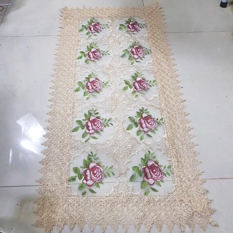 taplak meja ruang tamu mewah ukuran 100 x 40cm rajutan bordir 5