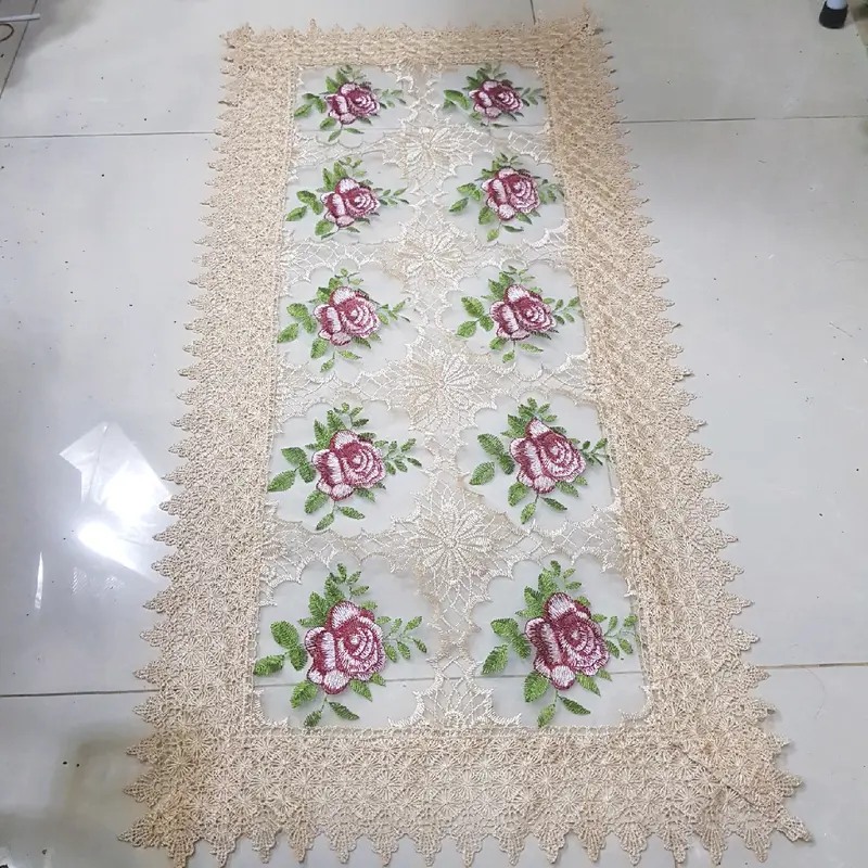 taplak meja ruang tamu mewah ukuran 100 x 40cm rajutan bordir 5