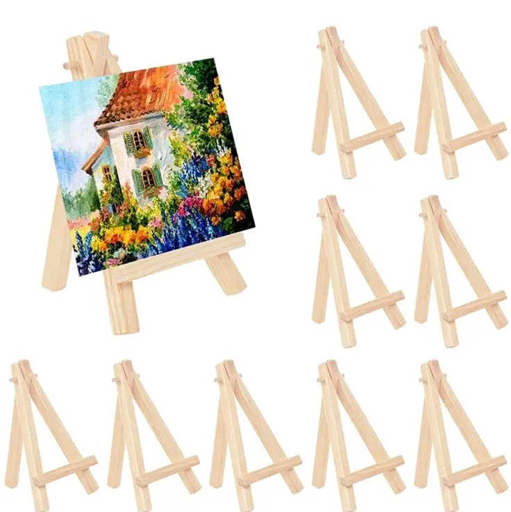 Mini Easel Tripod Kayu Kecil / Stand Foto / Stand Handphone/ Stand Menu / Stand Mini Ukuran Tinggi 15cm x Lebar 10cm Stationery