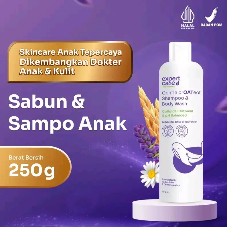 Expert Care Gentle PrOATect Shampoo & Body Wash adalah sampo & sabun (2 in 1)